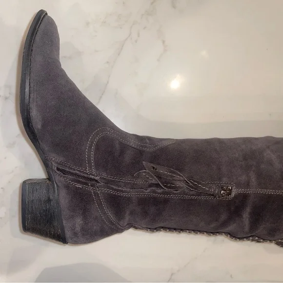 Dolce Vita Over-the-Knee Suede Boots in Gray - Picture 12 of 16